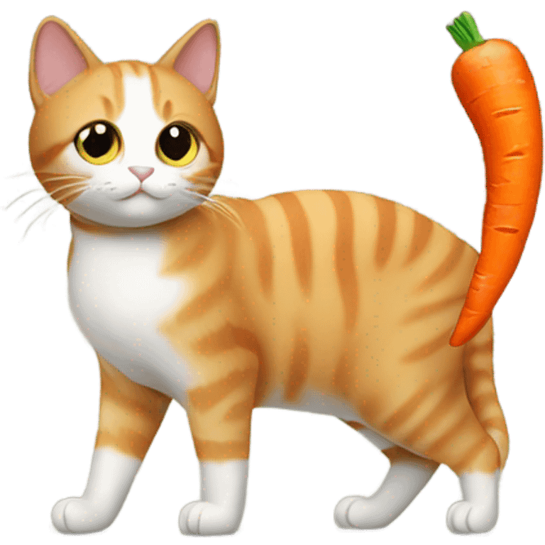 cat with a carrot tail emoji