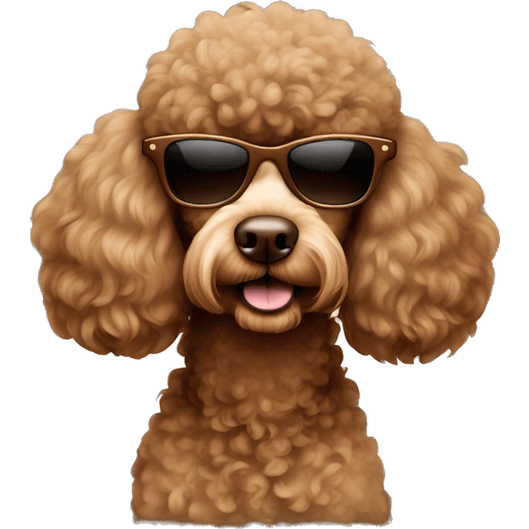 Brown poodle with shades on emoji