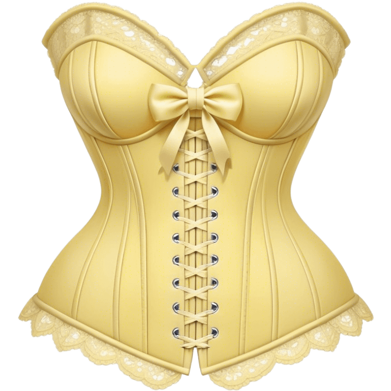 pastel yellow lace corset with bows emoji