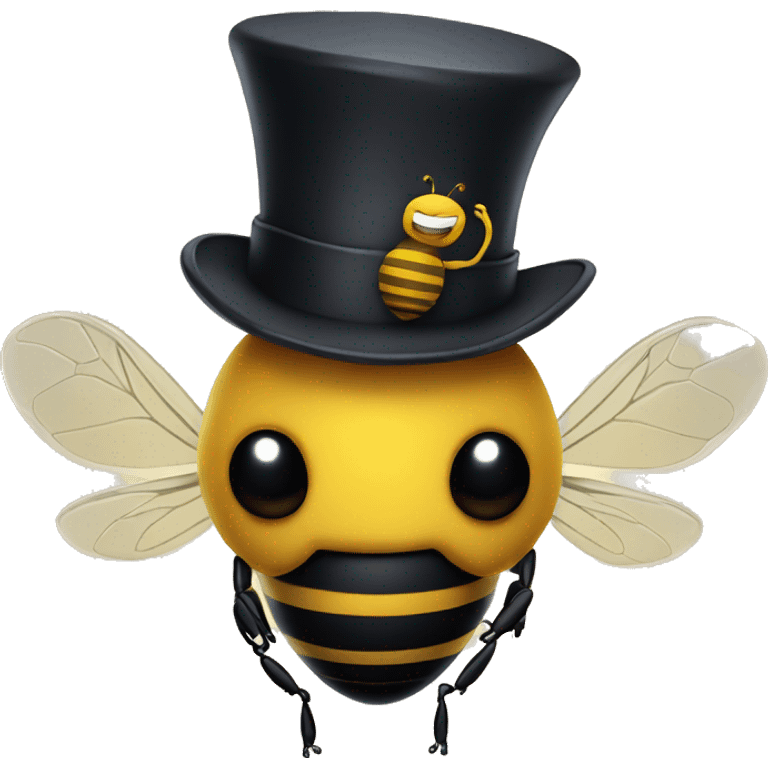 Bee with a tophat emoji