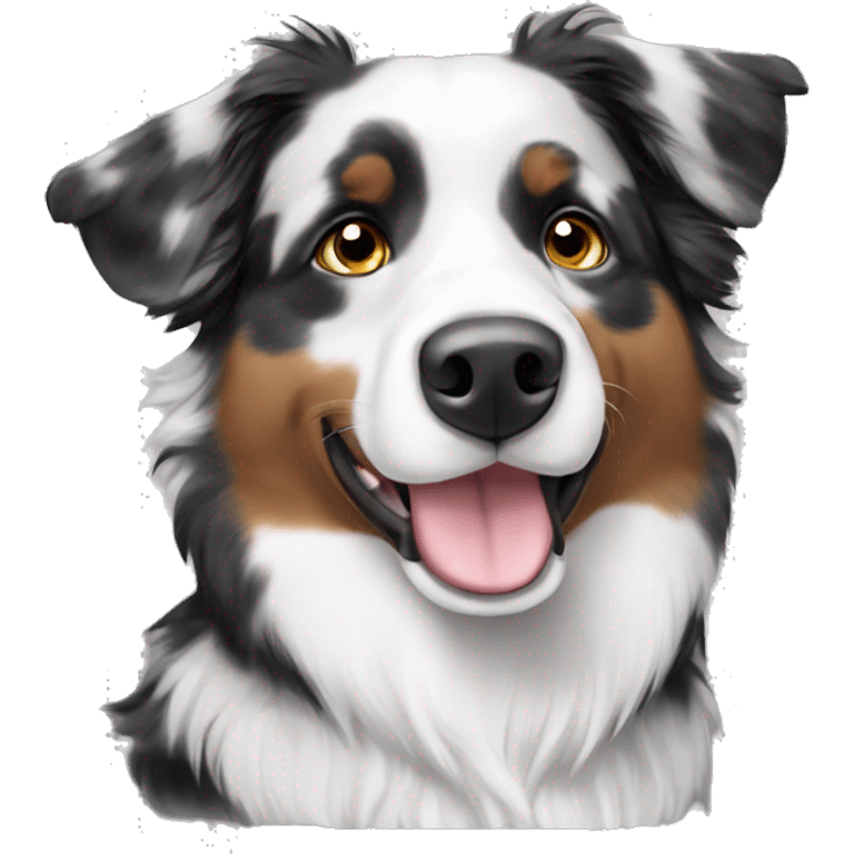 Black and white Australian Shepherd ￼ emoji