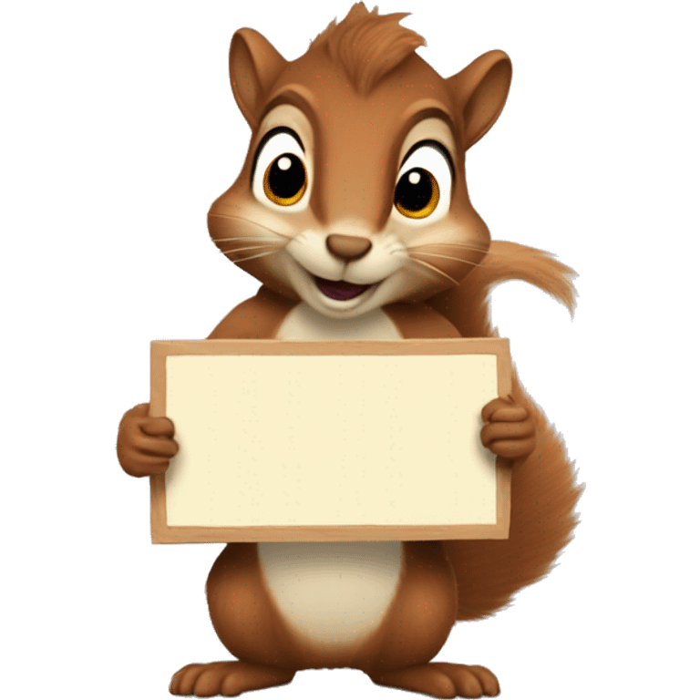 squirrel holding up a sign saying ray loves jamie emoji