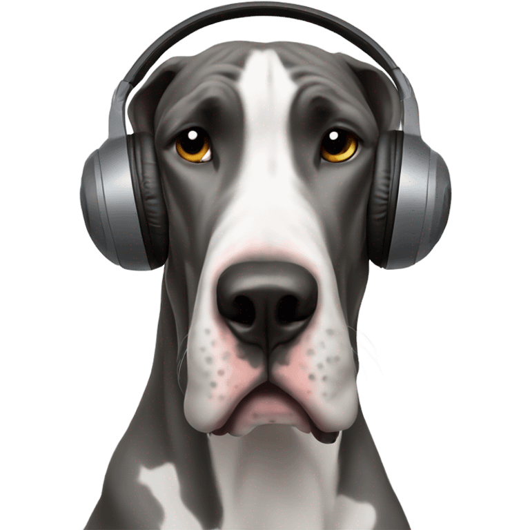 great dane listening to music emoji