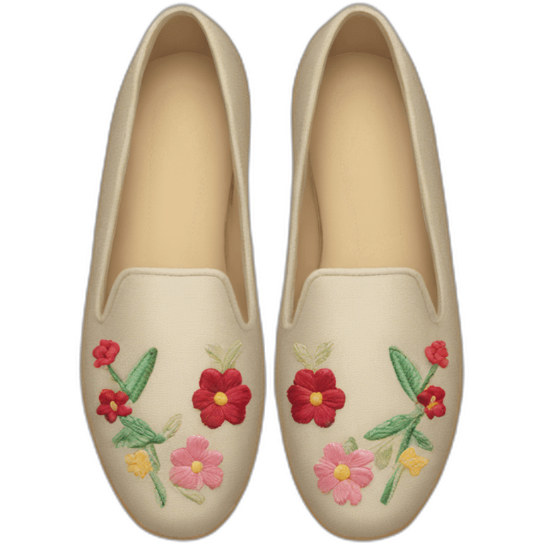 women-shoes loafers embroidery emoji