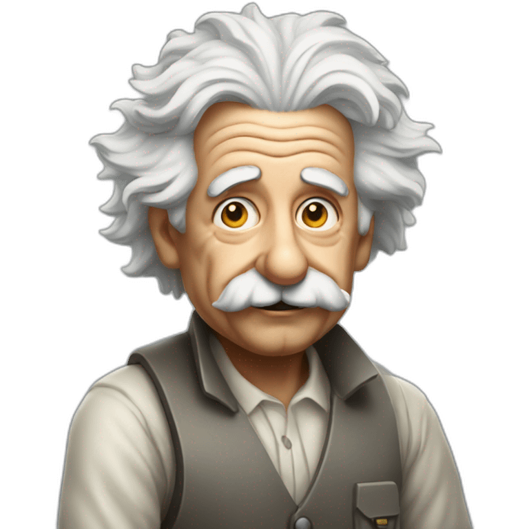 albert einstein as a hell worker emoji