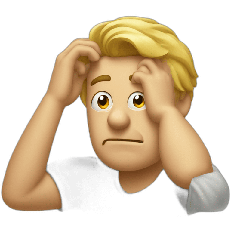 Puzzled man scratching head emoji