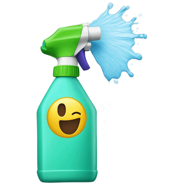 Spray bottle shooting water out emoji