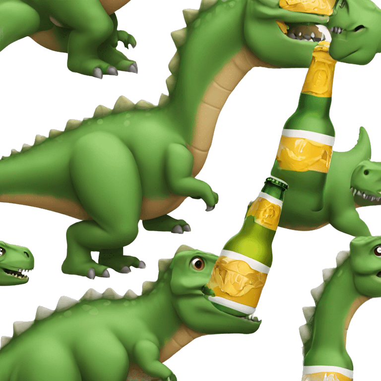 Dinosaur drinking beer emoji