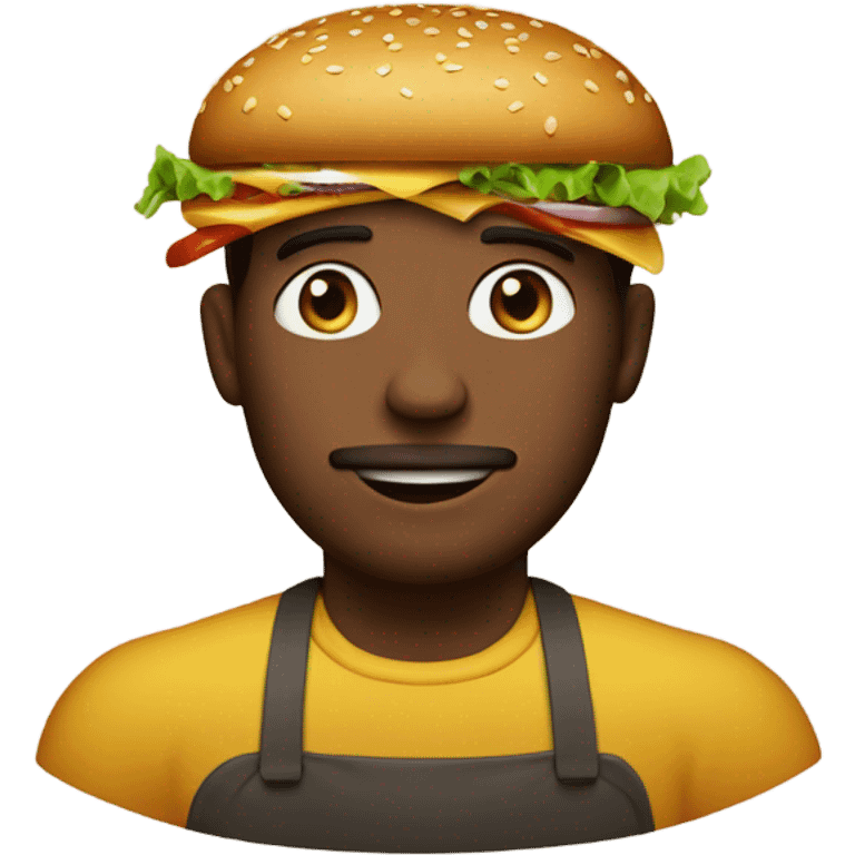 A man as a burger emoji