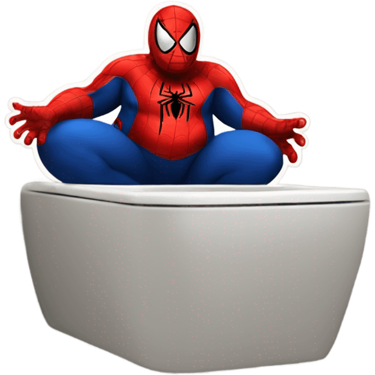 Fat spiderman On Bathroom emoji