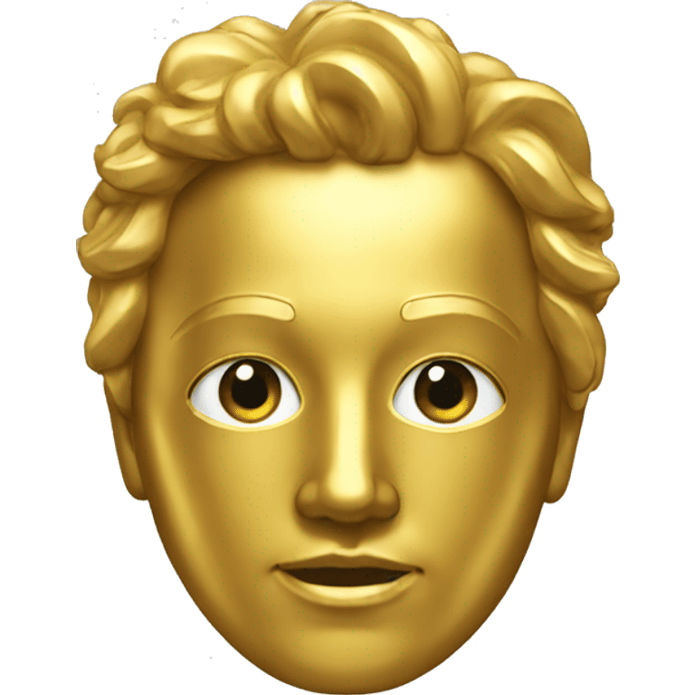 golden face statue emoji