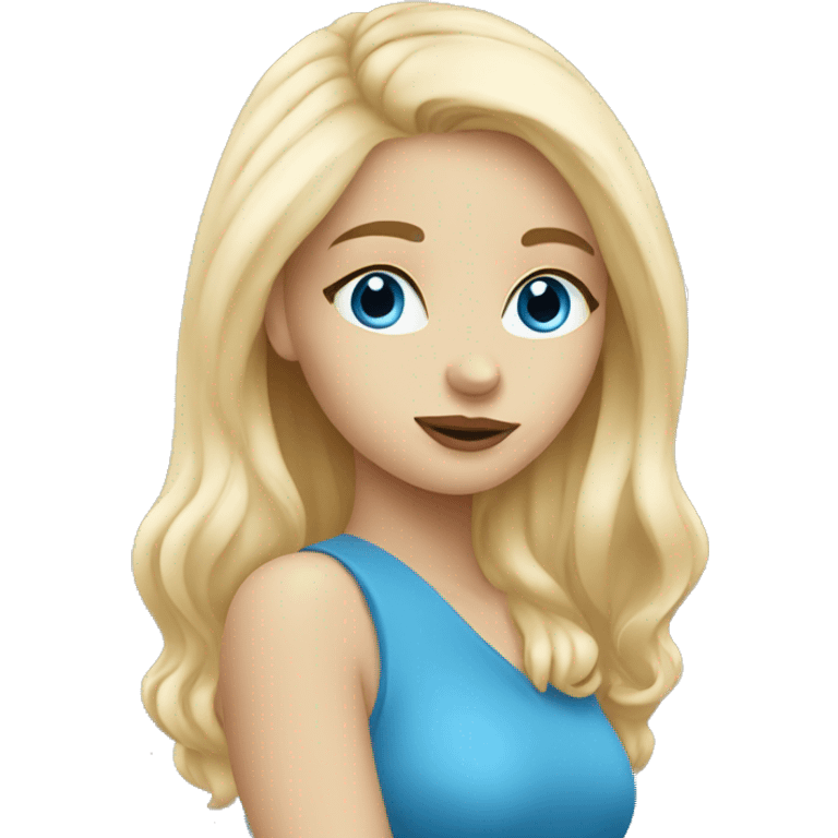 blonde girl with blue eyes giving kisses  emoji