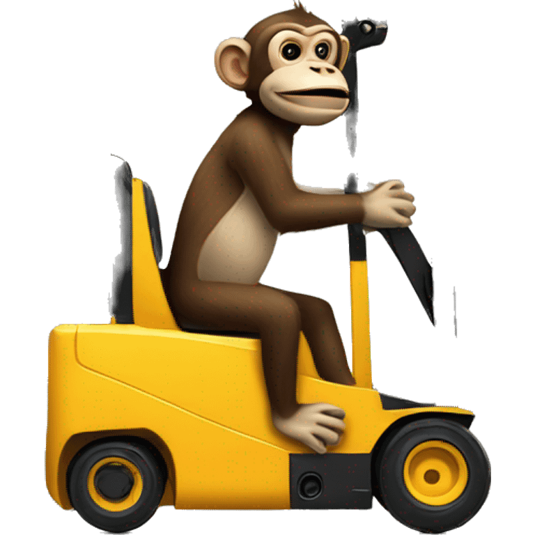 Monkey driving forklift emoji