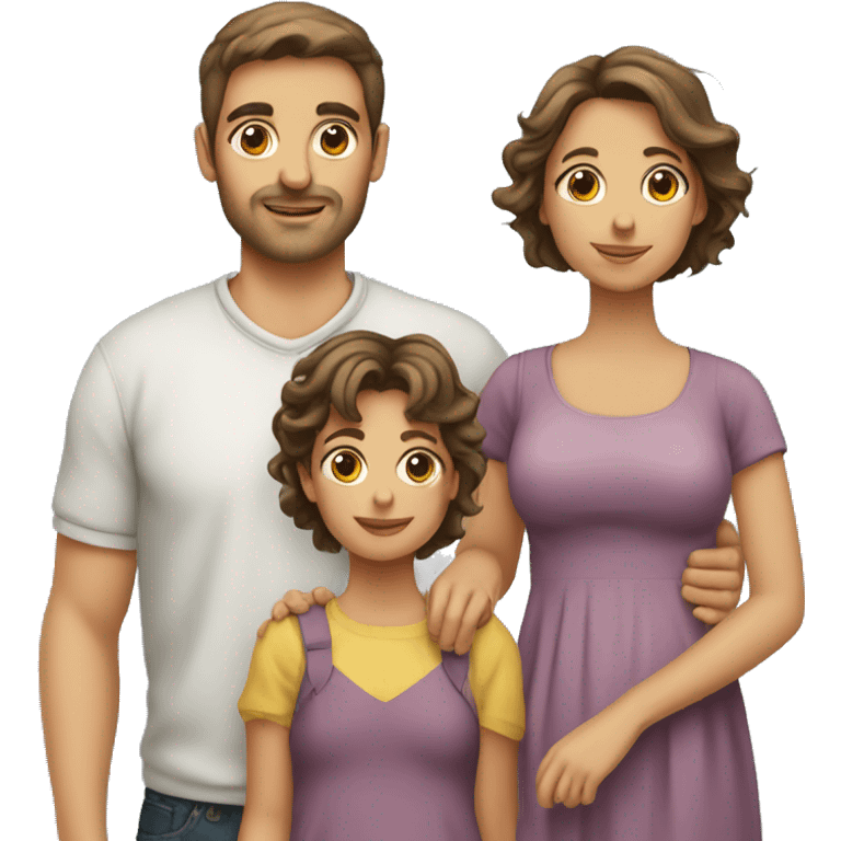 Young italian parents with 1 boy 2 girls 1 baby girl emoji