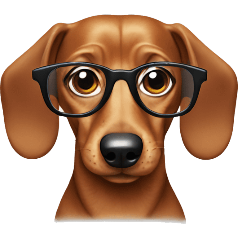 dachshund wearing glasses emoji