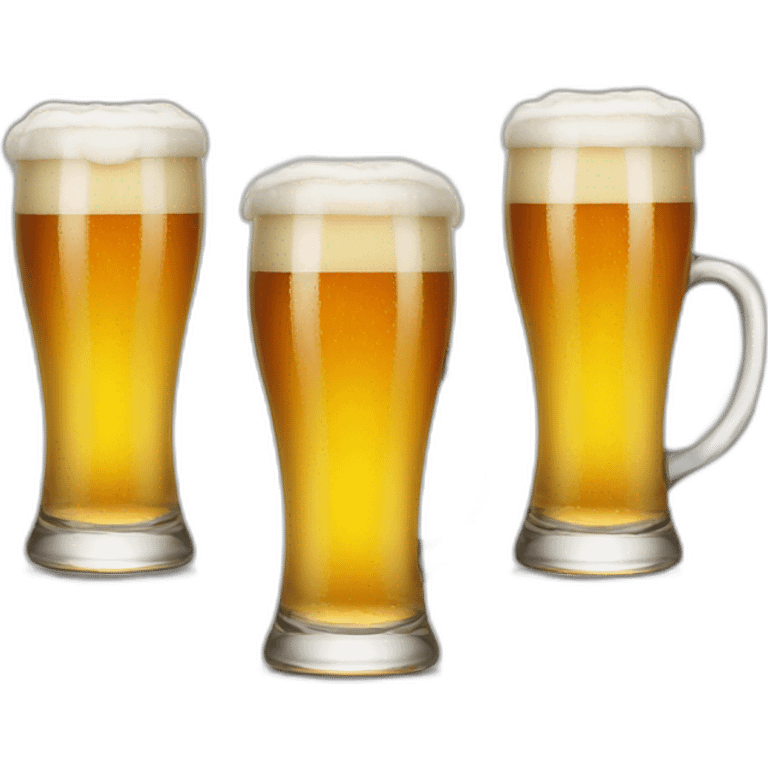 Three smiling glasses of beer emojis emoji