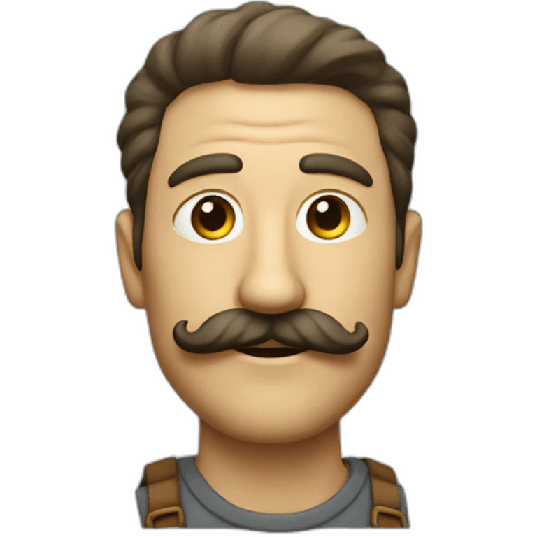 A man with a mustache which is called "The painters brush"  emoji