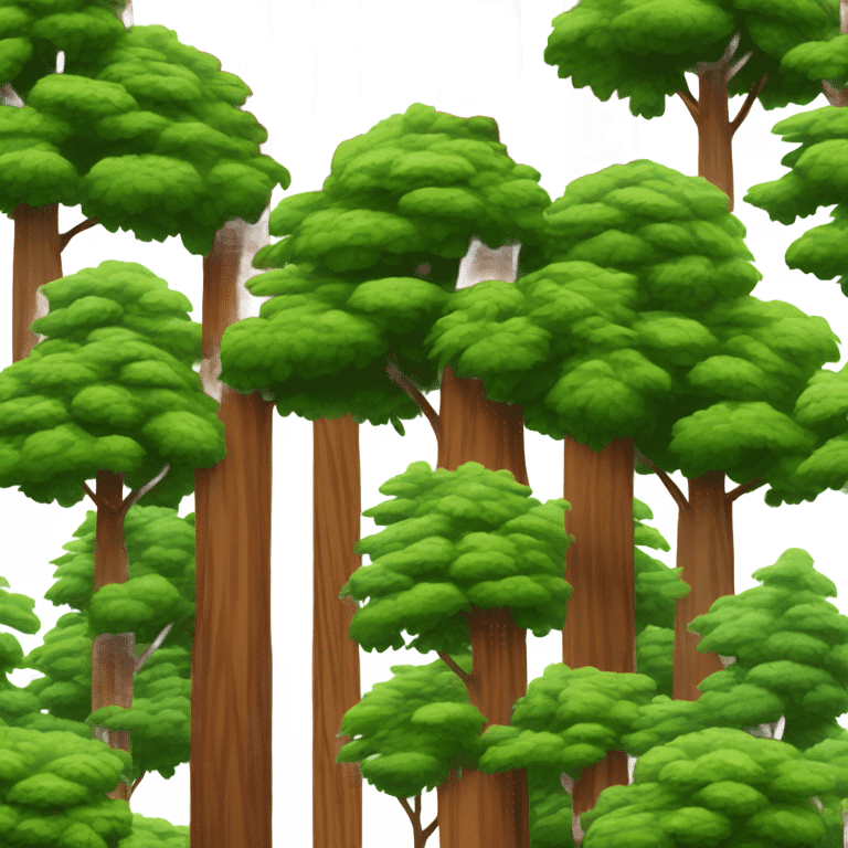 Many Redwood trees forest emoji