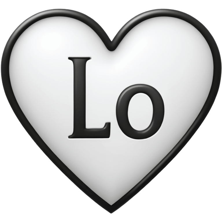 Vlach and white outline of a heart with the letter L inside emoji