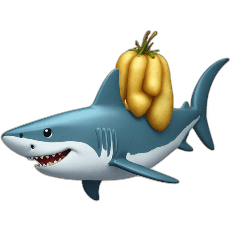 Patate sur un requin emoji