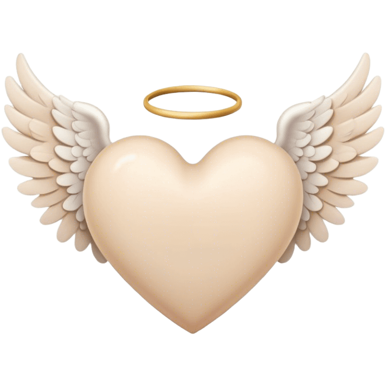 beige heart with angel wings emoji