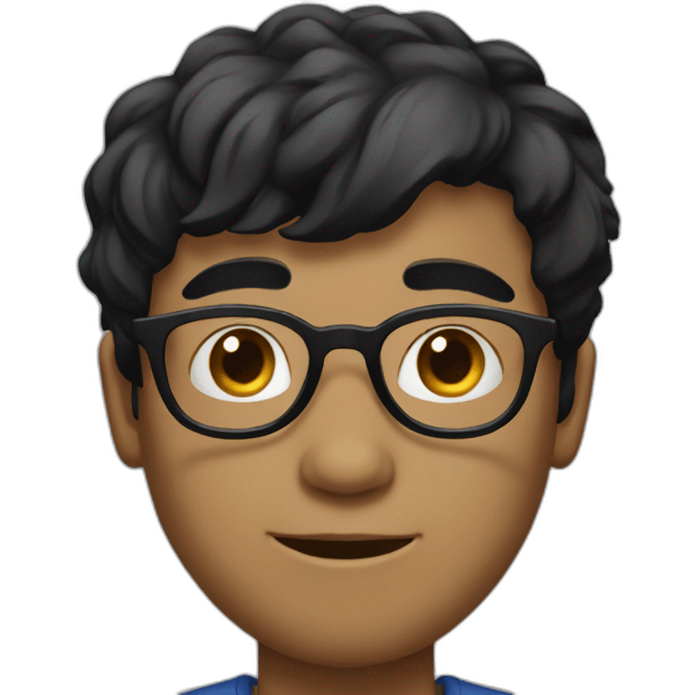 black-hair boy with glasses emoji