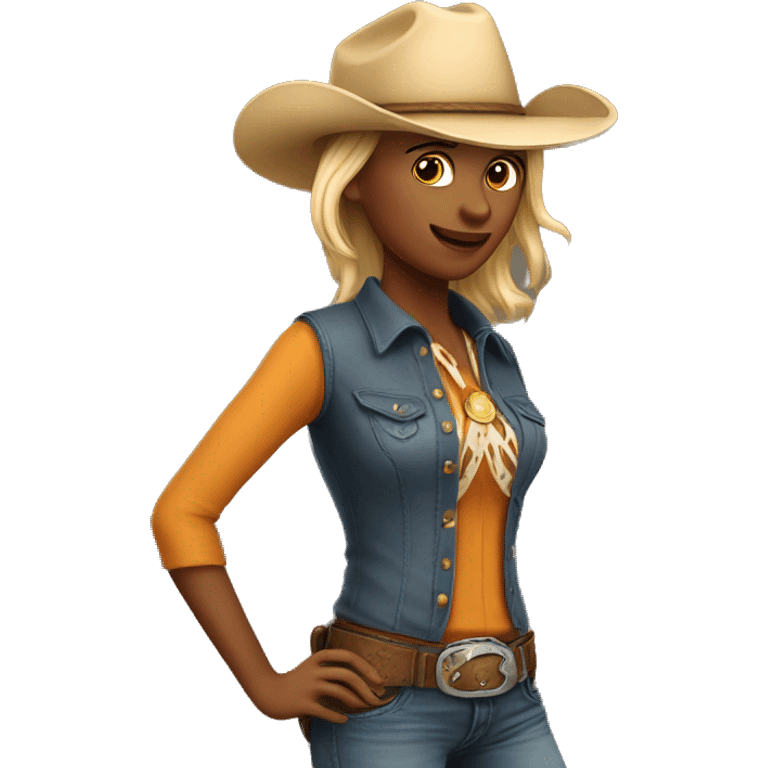 a cowboy with hat woman emoji