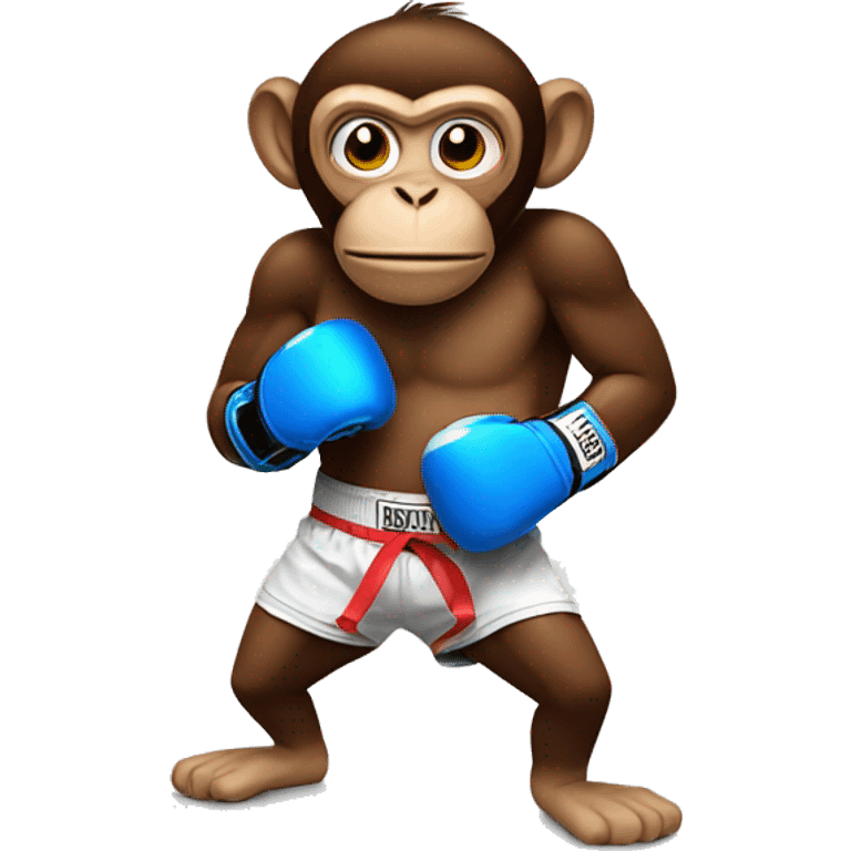 Monkey wearing boxing gloves emoji