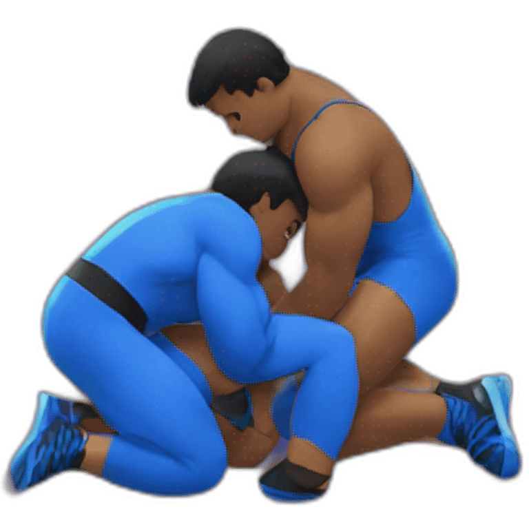 two wrestlers tying up emoji