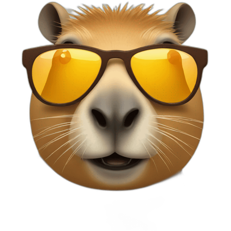 Capybara wearing sunglasses emoji