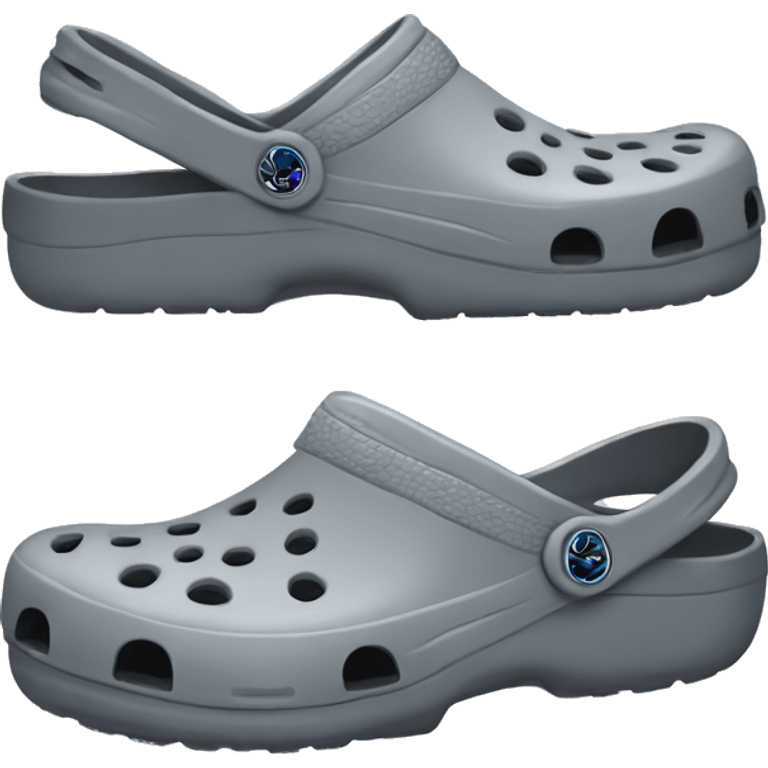 grey pair of crocs for feet emoji