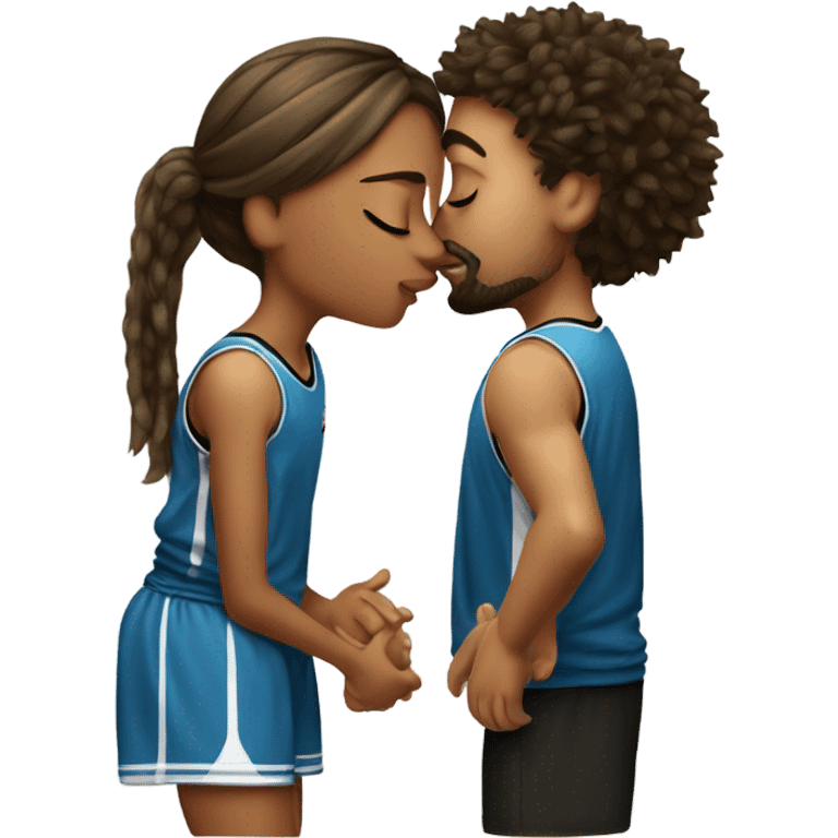 basquetball player kissing an Argentinean girl emoji