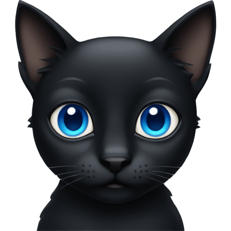 black cat with blue eyes emoji