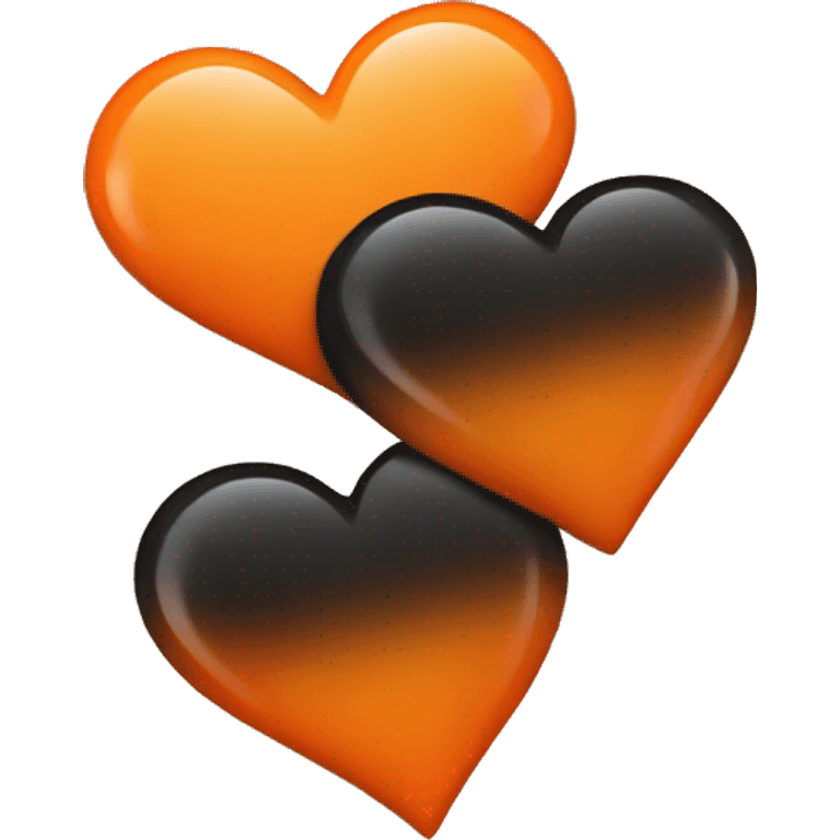 One side Orange and one side black heart  emoji