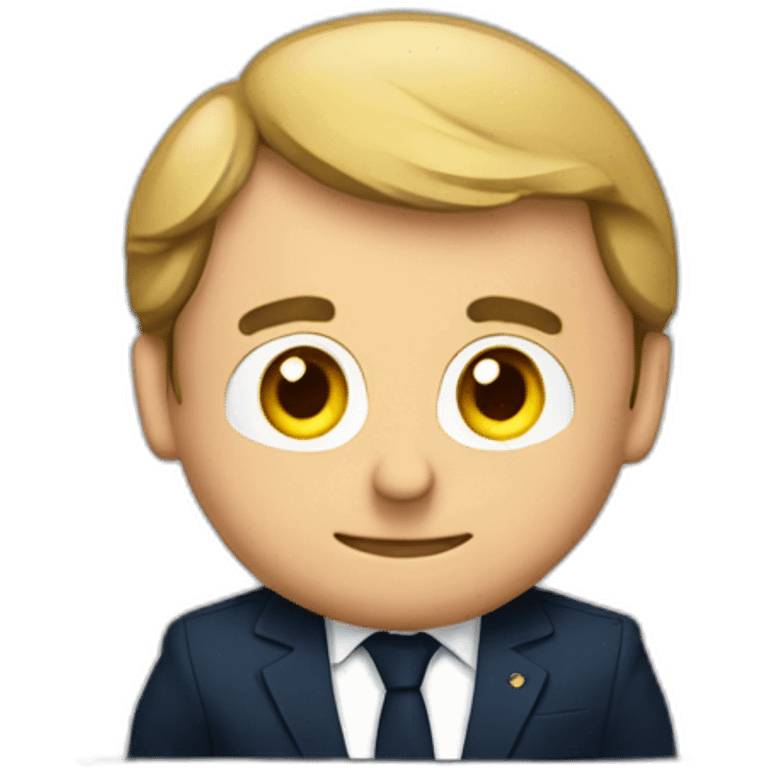 macron behind a laptop emoji