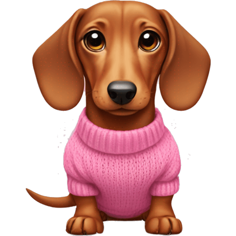 Dachshund with pink sweater emoji