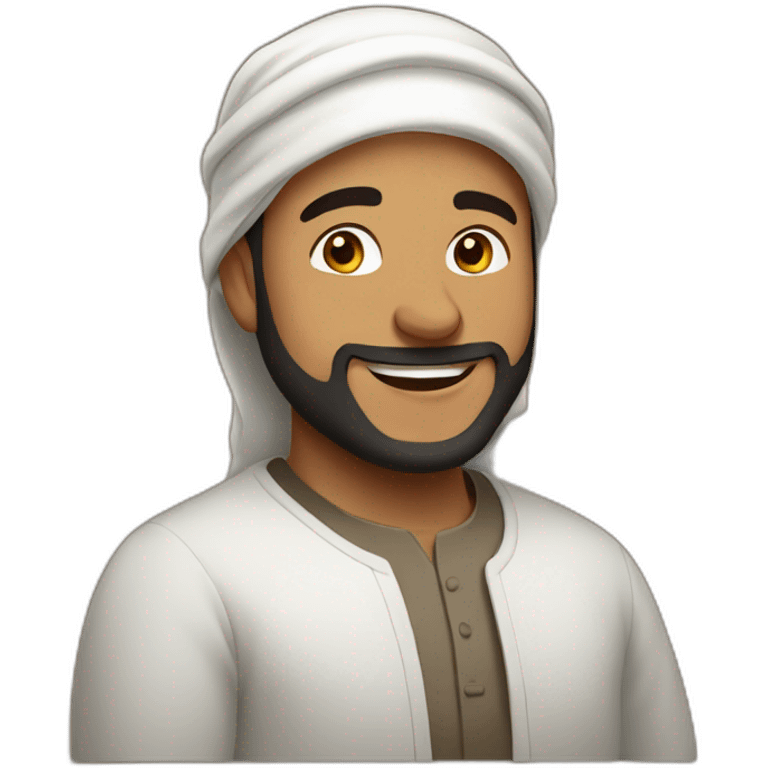 muslim men happy with bear emoji