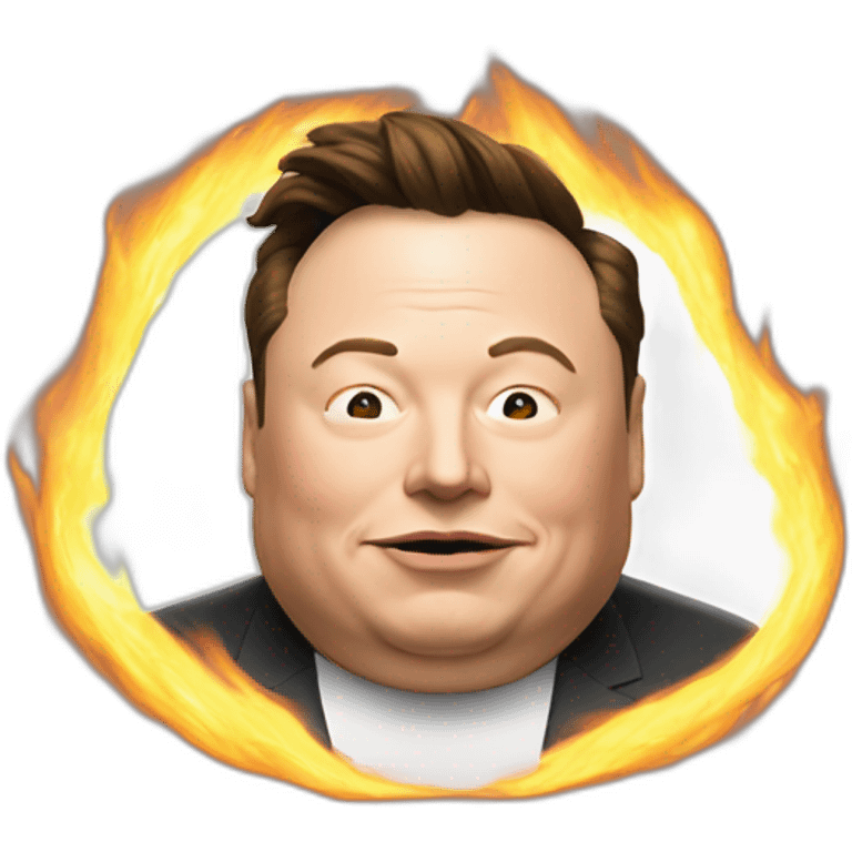 fat Elon musk burning emoji