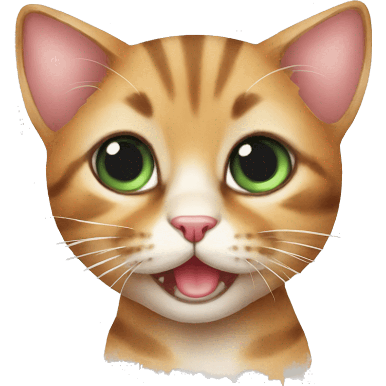 Um lindo gato cute com cores em aquarela  emoji