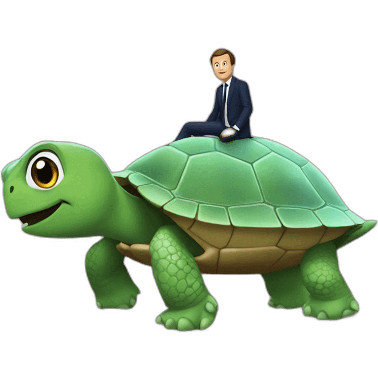 macron sur une tortue emoji