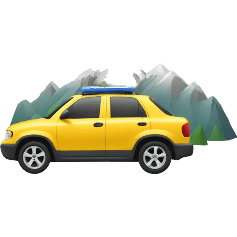 driving car in mountain  emoji