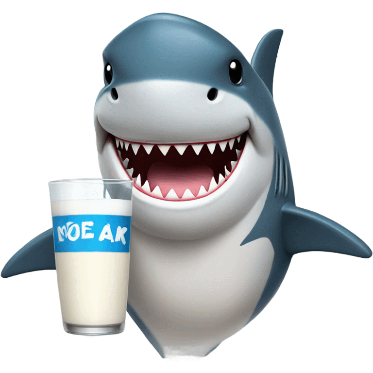 shark with cap and milk emoji