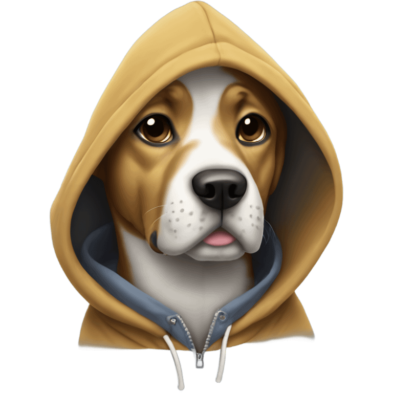 Dog wearing hoodie emoji