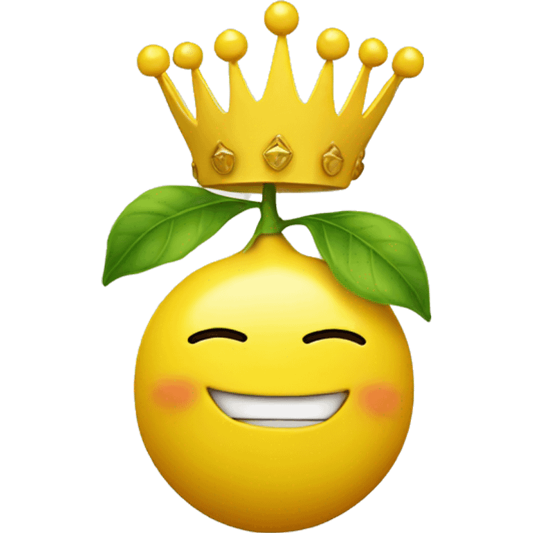 smiling lemon with crown emoji