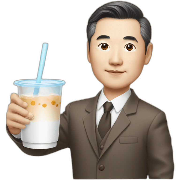 wang yi bo holding milk tea emoji