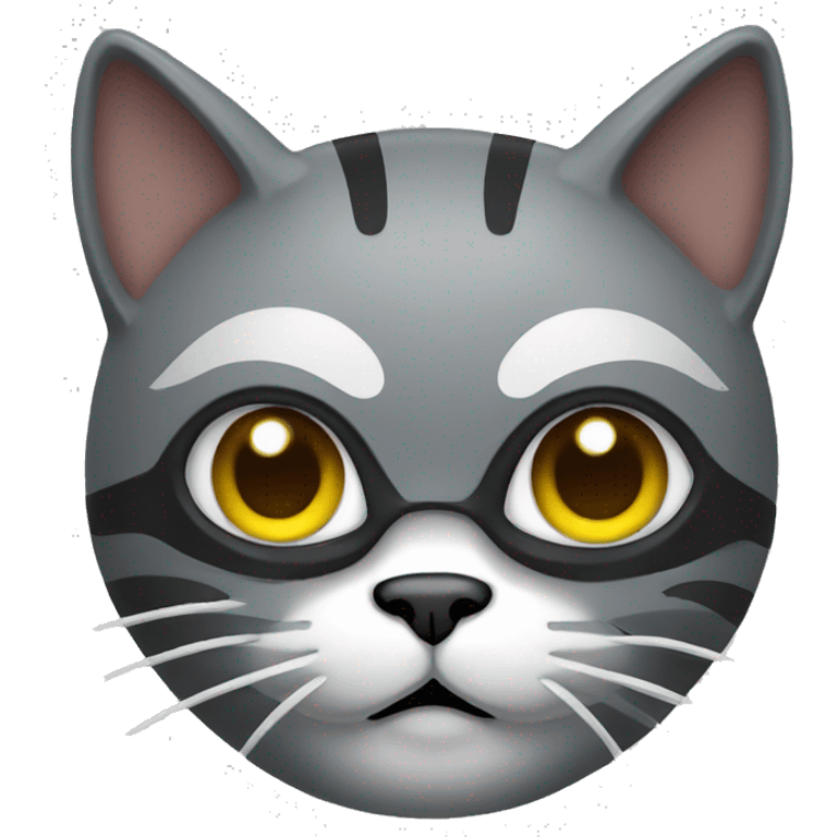 grey cat in ninja mask emoji