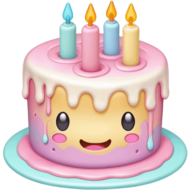 melted pastel kawaii cake emoji