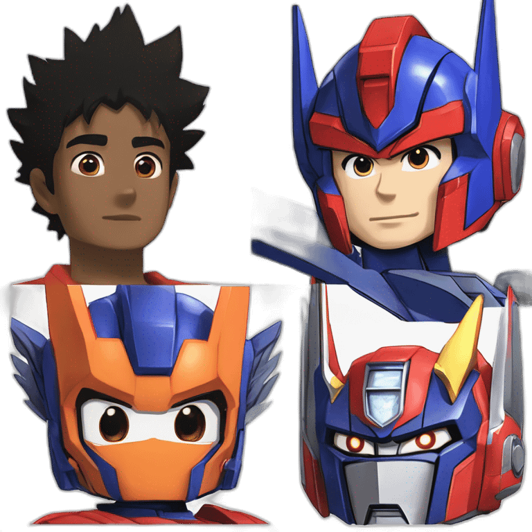 Optimus Prime and Son Goku and Matoi Ryuko emoji