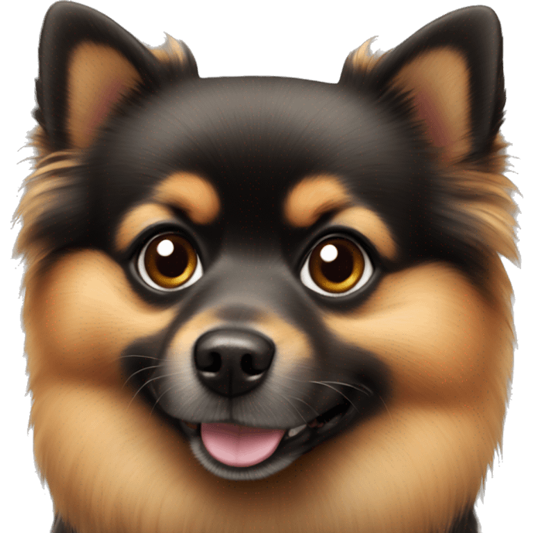 Pomeranian black dog emoji