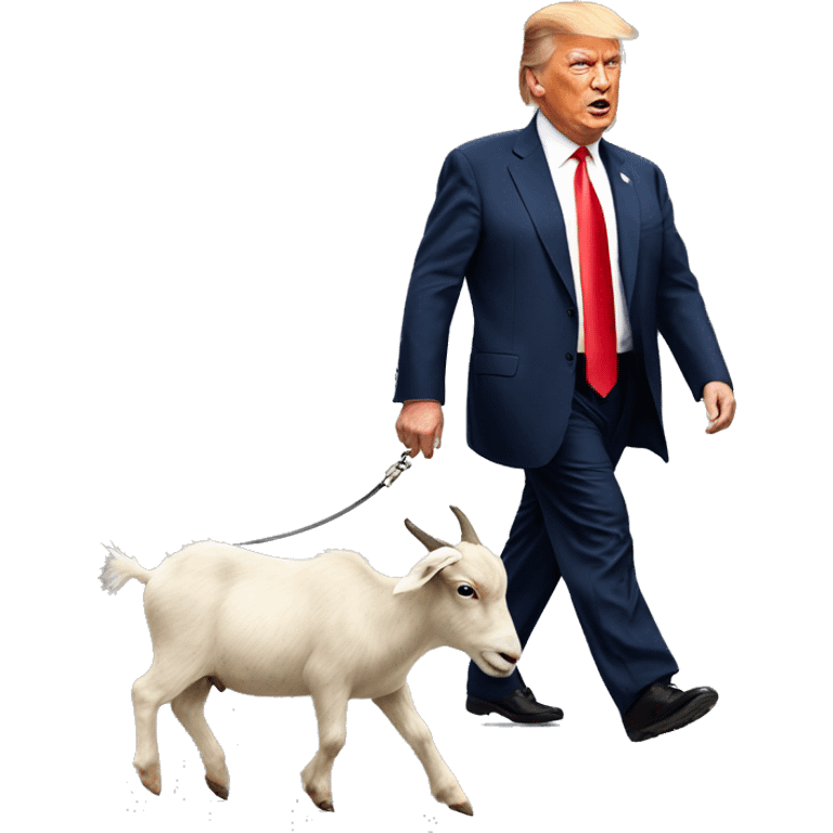 Trump walking a goat on leash  emoji